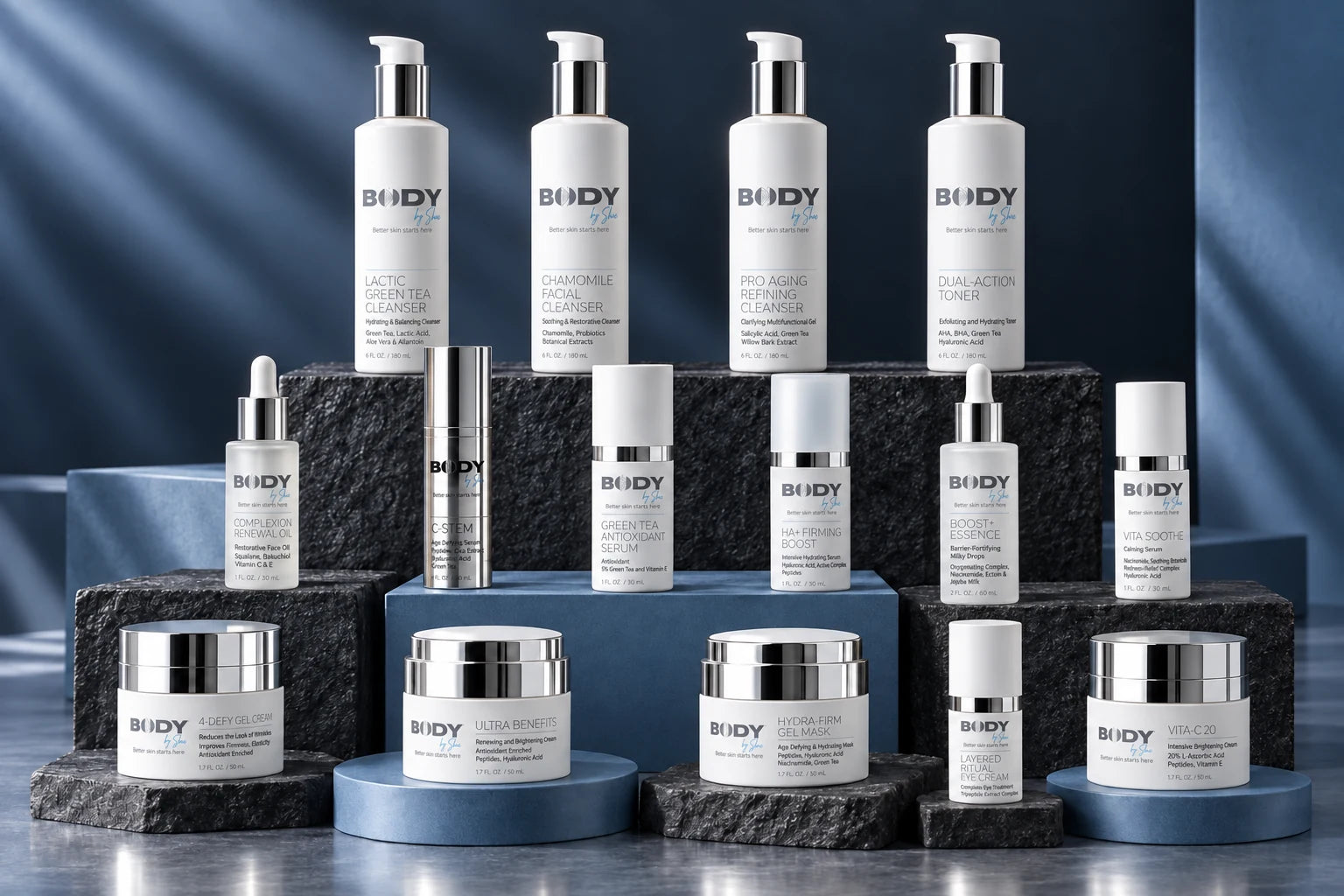 Styled Body by Shae skincare collection with updated branding